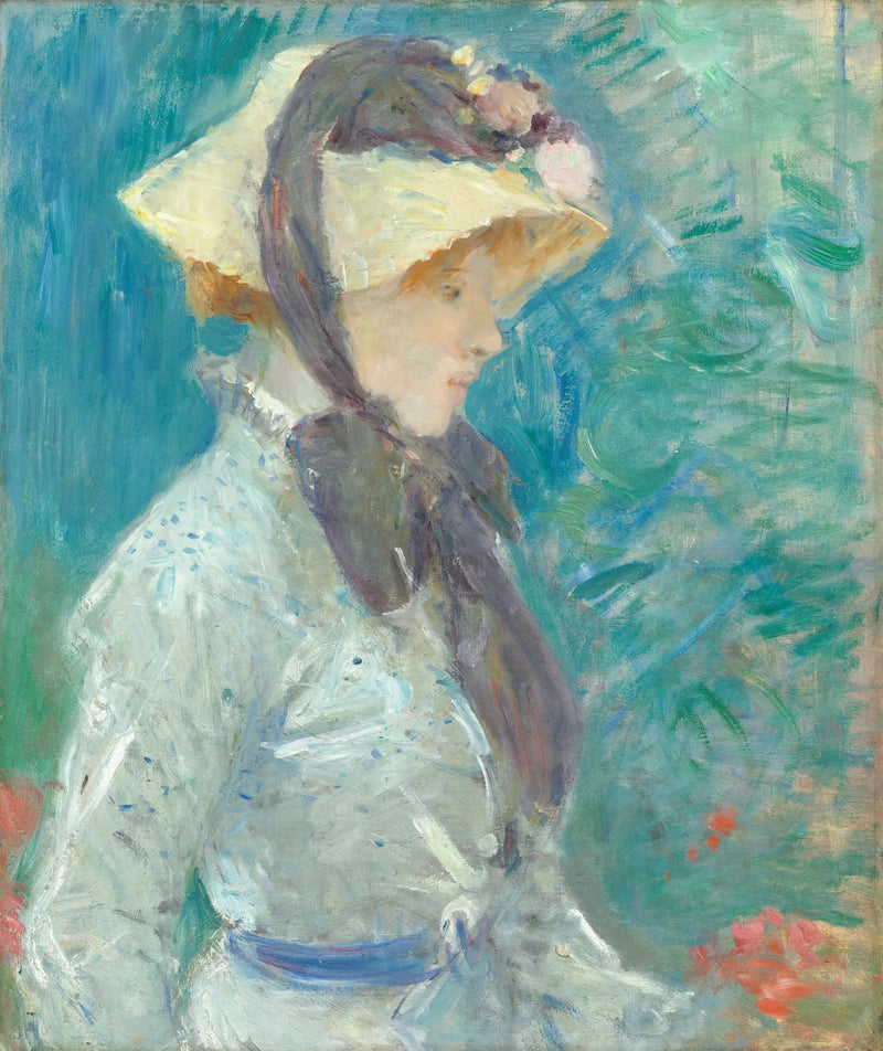Saman Şapkalı Genç Kadın - Berthe Morisot