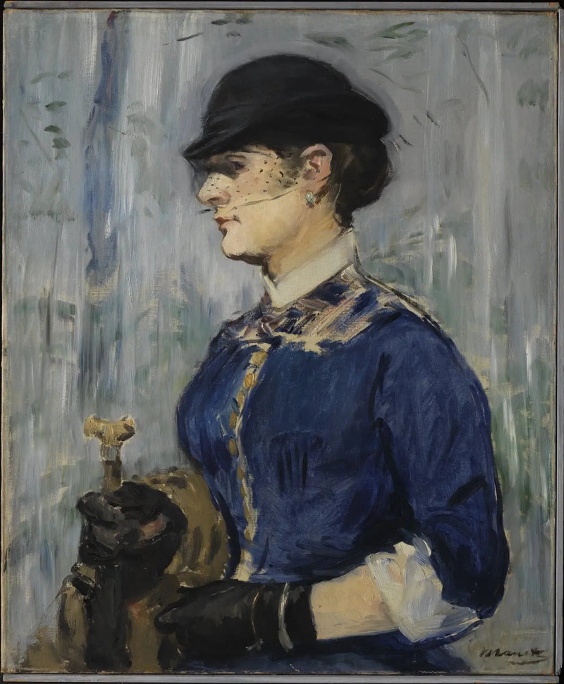 Yuvarlak şapkalı genç kadın - Édouard Manet