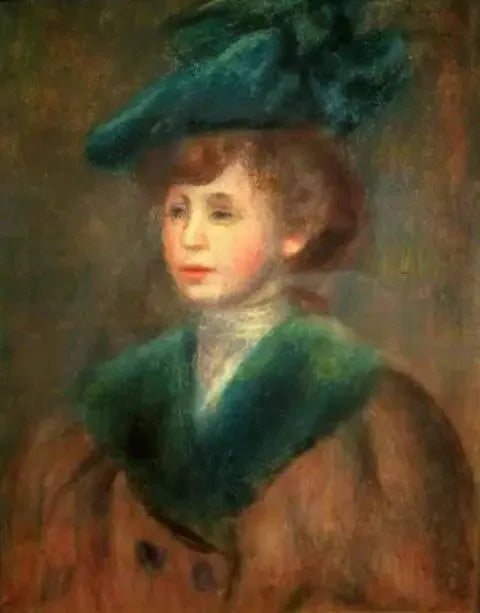 Yeşil Şapkalı Genç Kadın - Pierre-Auguste Renoir