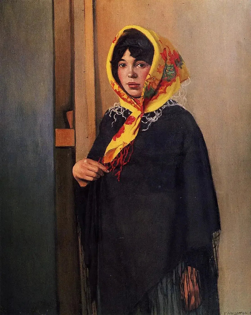 Genç kadın sarı eşarpla - Félix Vallotton