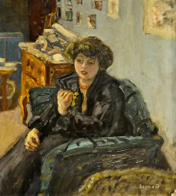 İç mekanda genç kadın - Pierre Bonnard