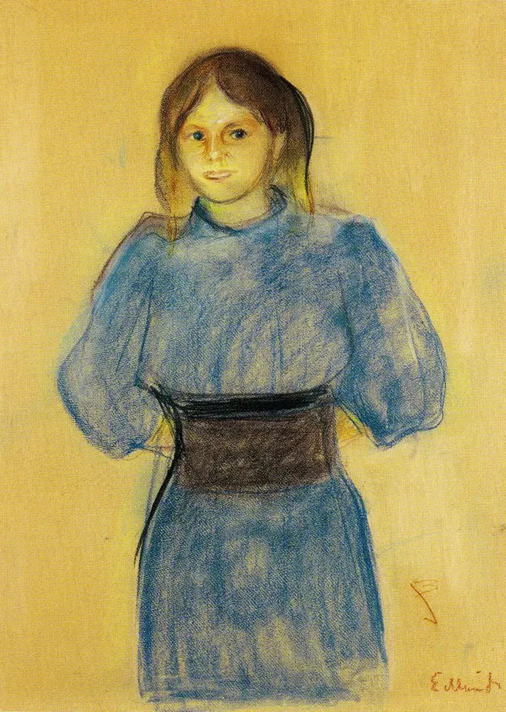 Mavi Elbiseli Genç Kadın - Edvard Munch