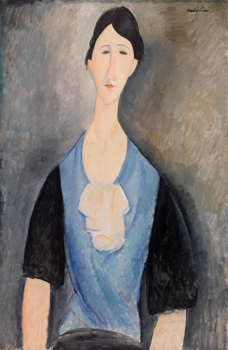Mavi Elbiseli Genç Kadın (Giovane donna in azzurro) - Amedeo Modigliani