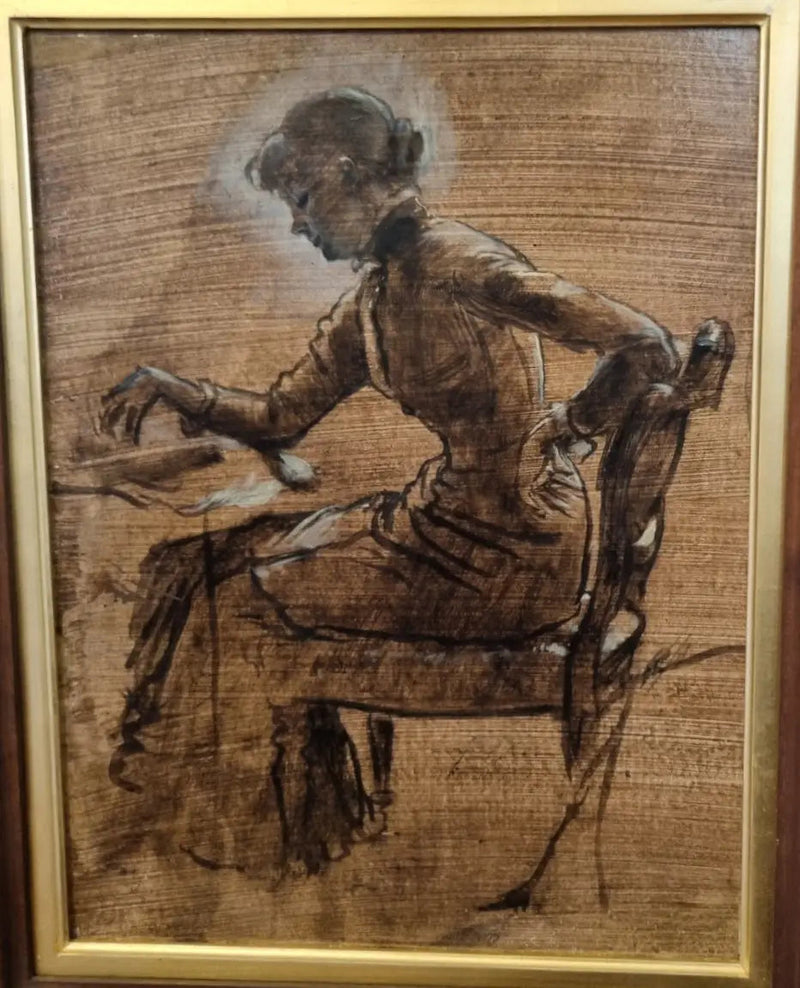Genç kadın satranç oynuyor - James Tissot