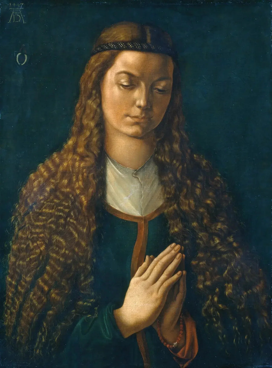 Genç kadın, dalgalı saçlar - Albrecht Dürer