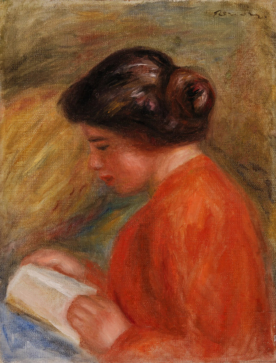 Genç kadın okurken, büst - Pierre-Auguste Renoir