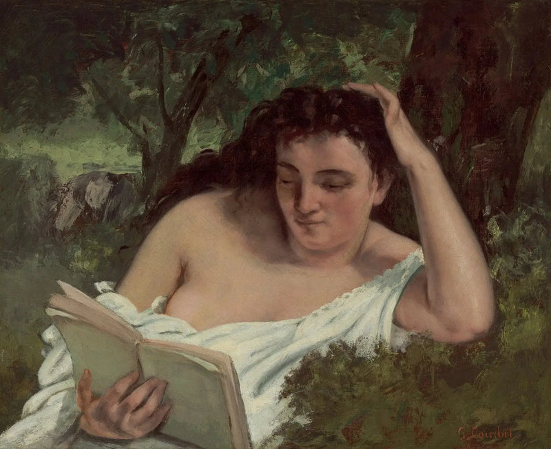 Genç kadın okuyor - Gustave Courbet
