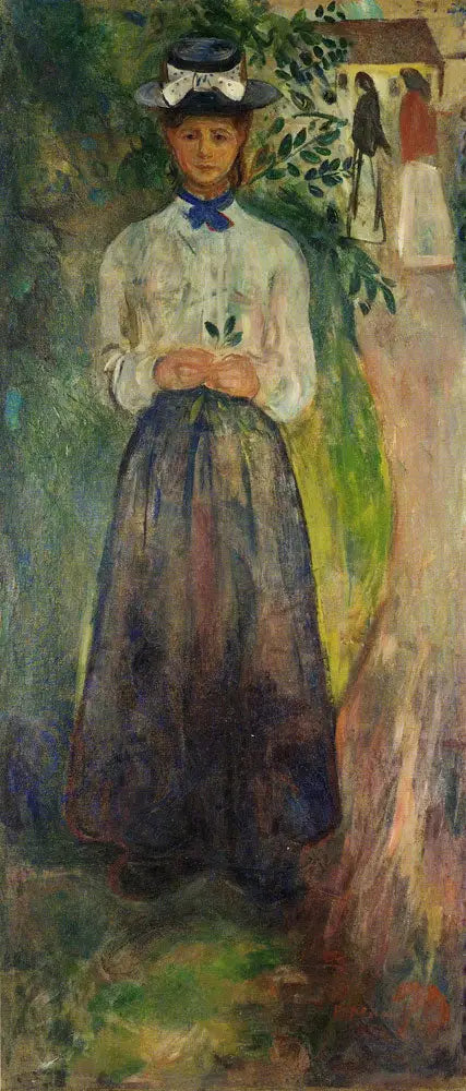 Bitkilerin Arasında Genç Kadın - Edvard Munch