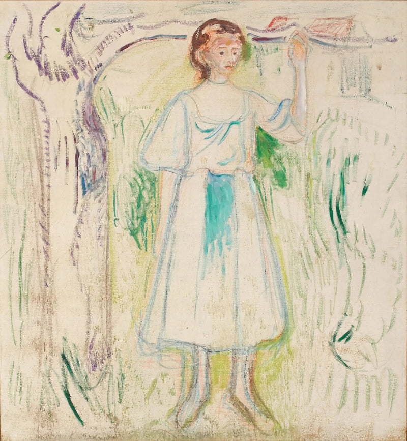 Ağaç Altında Genç Kadın - Edvard Munch
