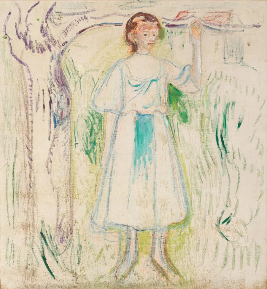 Ağaç Altında Genç Kadın - Edvard Munch