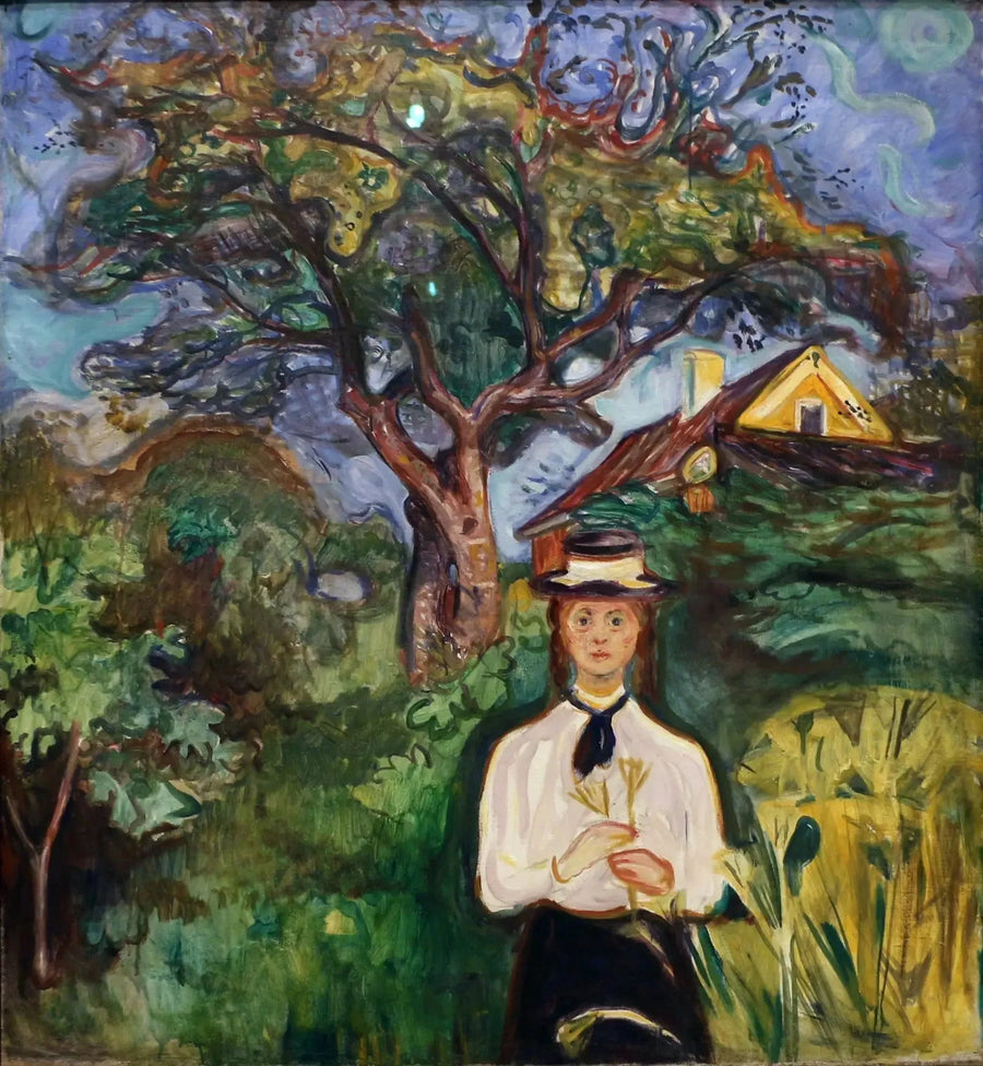 Elma Ağacının Altındaki Genç Kadın - Edvard Munch