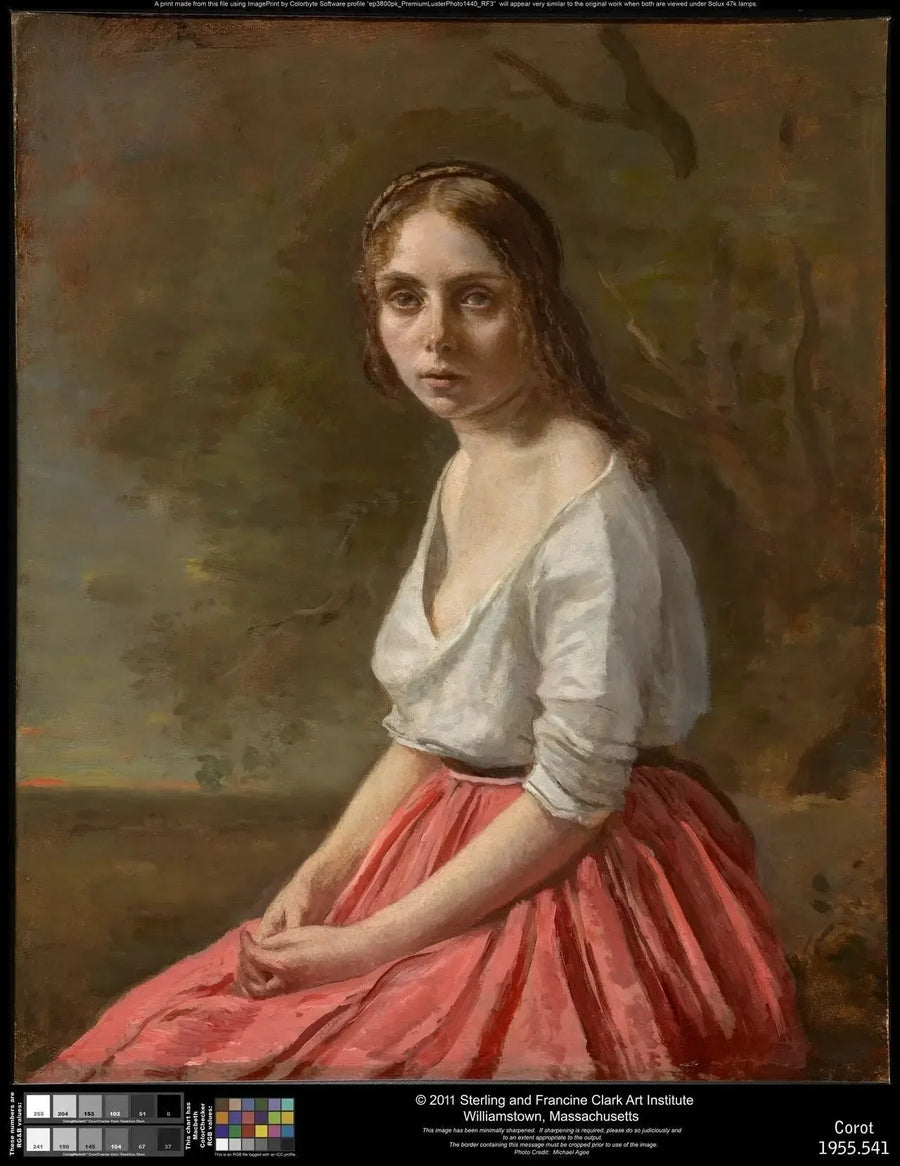 Genç Kız Pembe Etekli - Jean-Baptiste Camille Corot