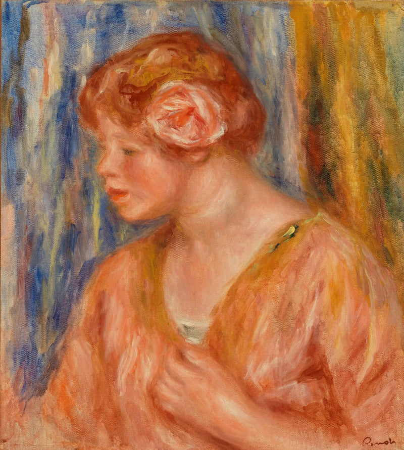 Gül ile Genç Kız - Pierre-Auguste Renoir