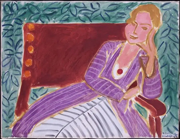 Genç Kız oturmuş, Pers elbisesi - Henri Matisse