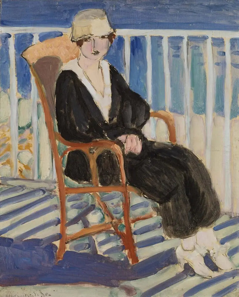 Deniz manzaralı balkonda genç kız - Henri Matisse