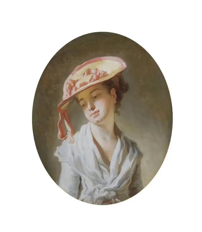 Genç Kız Şapka ile - Jean-Honoré Fragonard