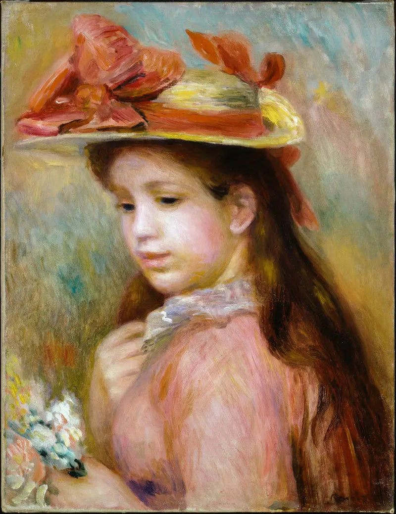 Şapkalı Genç Kız - Pierre-Auguste Renoir