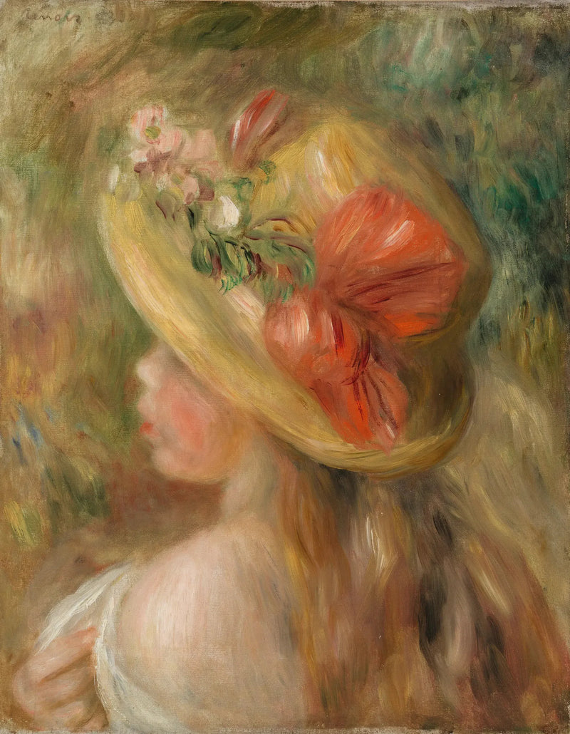 Şapkalı Genç Kız (Şapkalı Genç Kız) - Pierre-Auguste Renoir