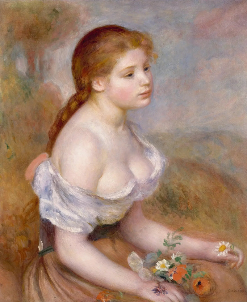 Papatyalarla Genç Kız - Pierre-Auguste Renoir
