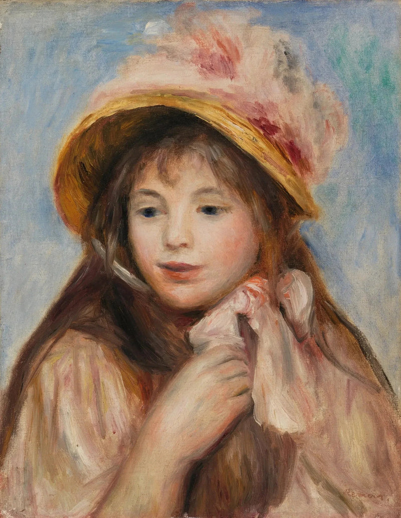 Pembe Şapkalı Kız (Pembe Şapkalı Genç Kız) - Pierre-Auguste Renoir