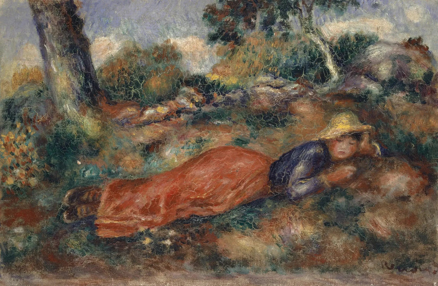 Çimenler Üzerinde Yatan Genç Kız - Pierre-Auguste Renoir
