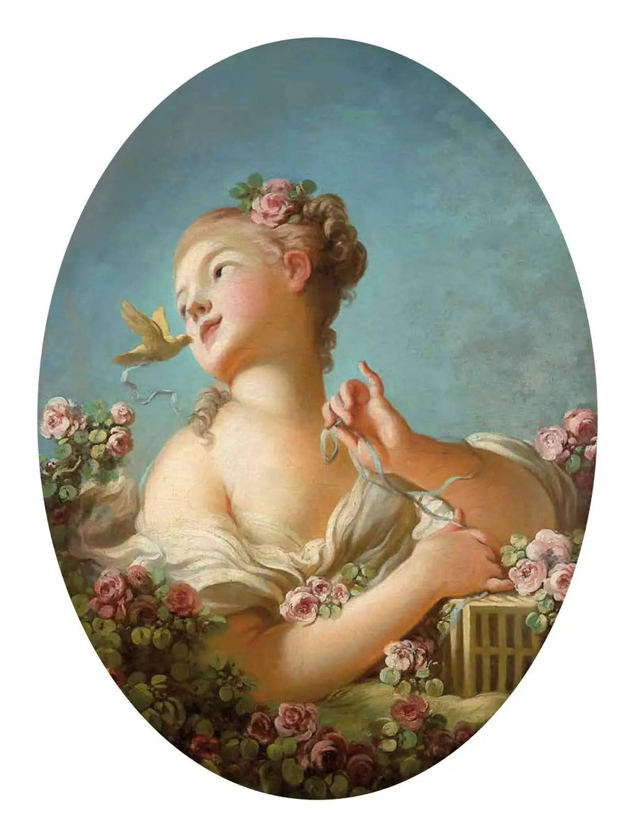 Genç Kız, kuşu kafesinden salıyor - Jean-Honoré Fragonard