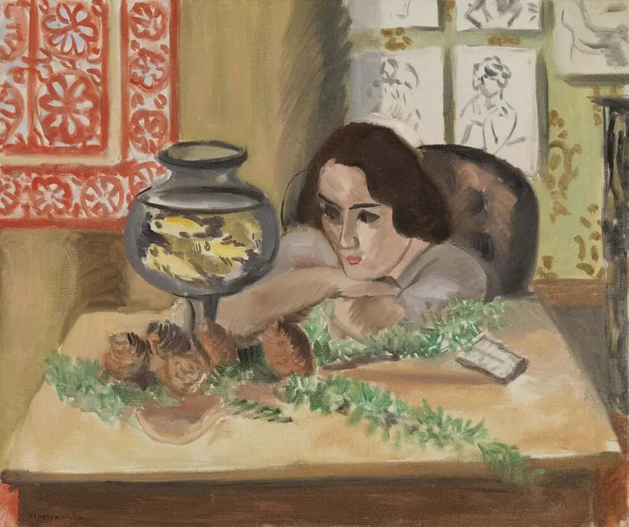 Akvaryumun Önünde Genç Kız - Henri Matisse