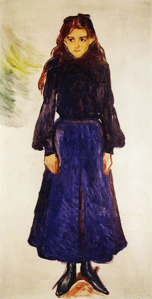 Mavi Elbiseli Genç Kız - Edvard Munch