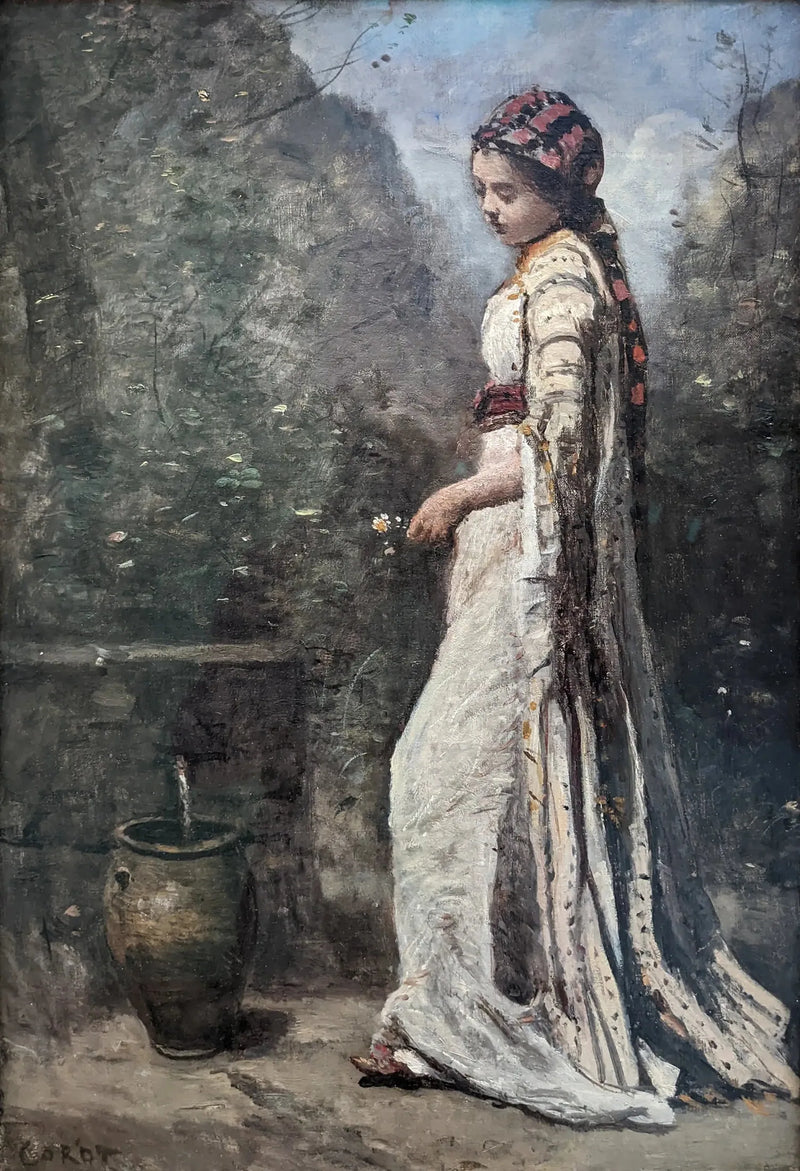 Yunan Kız ve Çeşme - Jean-Baptiste Camille Corot