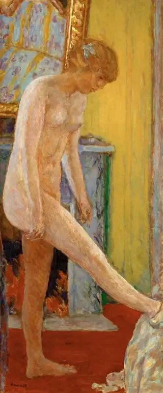 Şömine Önünde Çıplak Genç Kız - Pierre Bonnard
