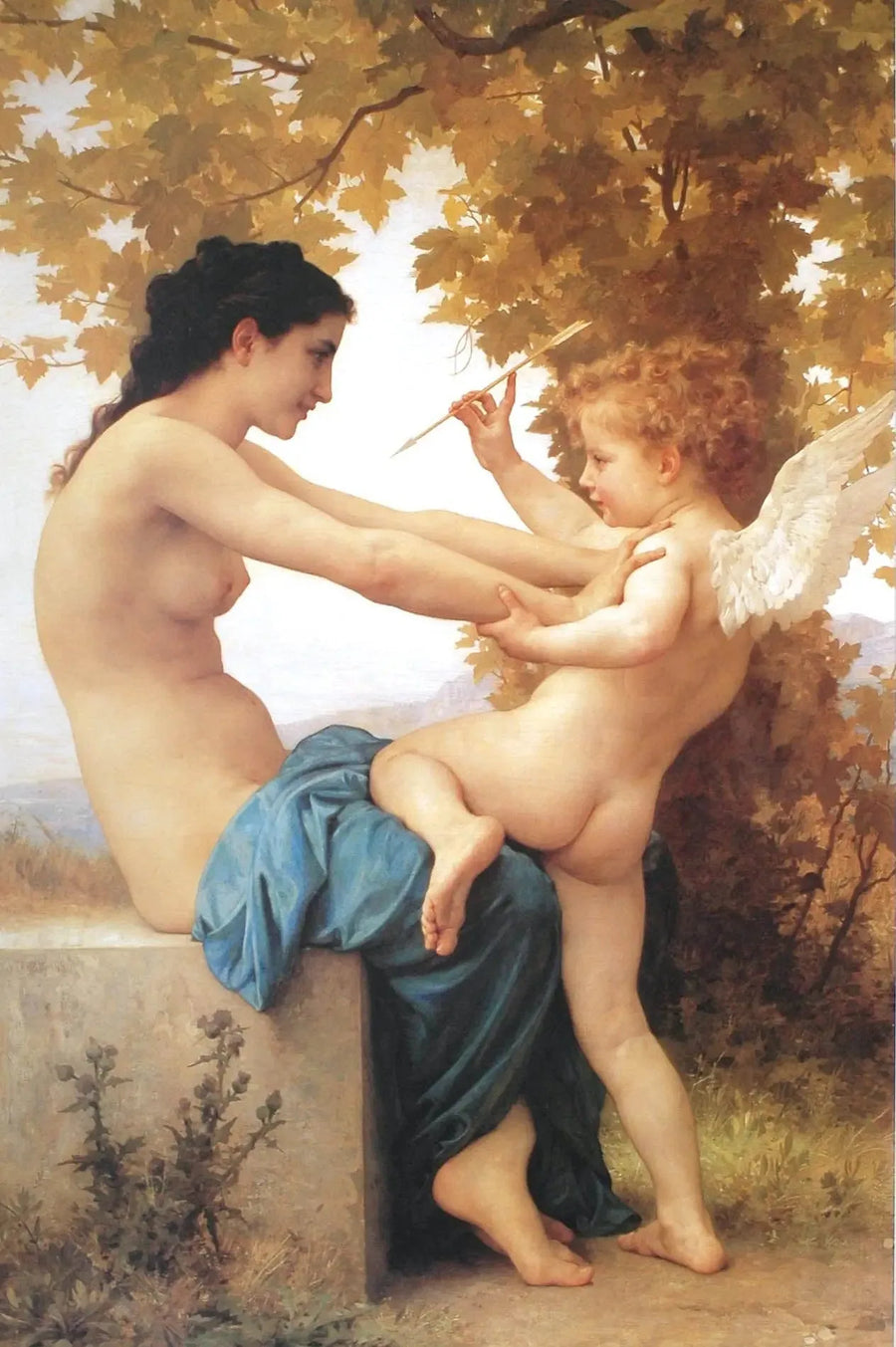 Aşk'a Karşı Kendini Savunan Genç Kız - Bouguereau