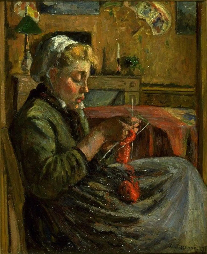 Örgü Örnen Genç Kız - Camille Pissarro