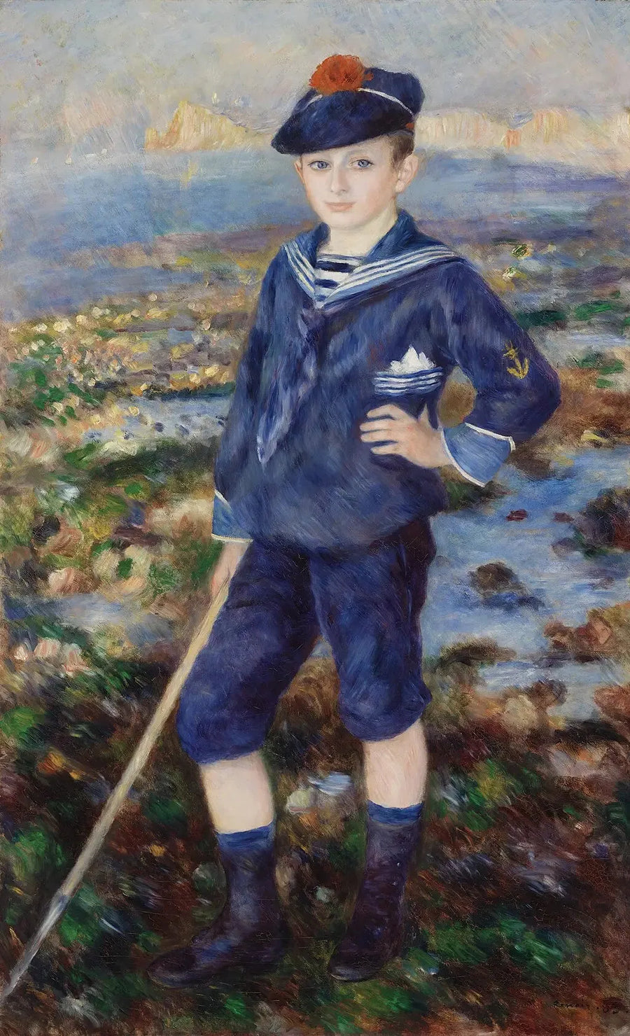 Yport Plajında Genç Bir Çocuk - Pierre-Auguste Renoir