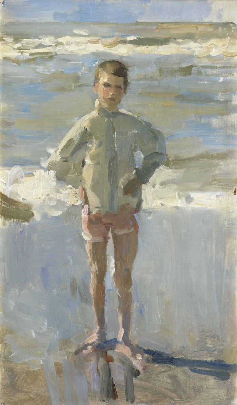 Genç çocuk plajda - Isaac Israëls
