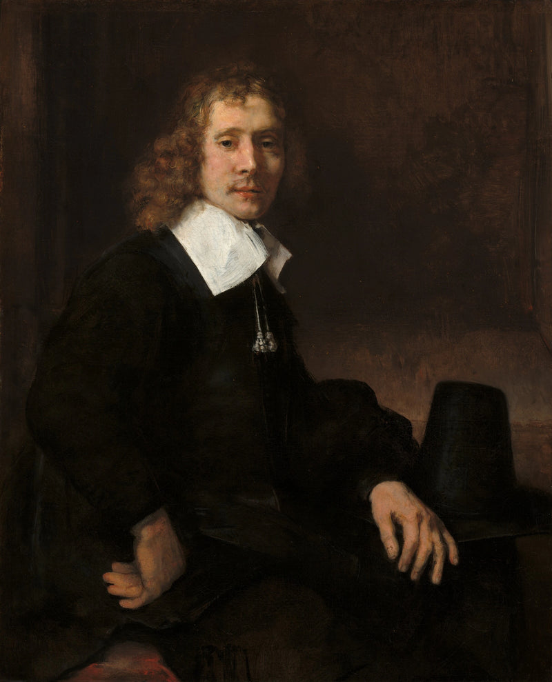 Bir masada oturan genç bir adam (belki Govaert Flinck) - Rembrandt