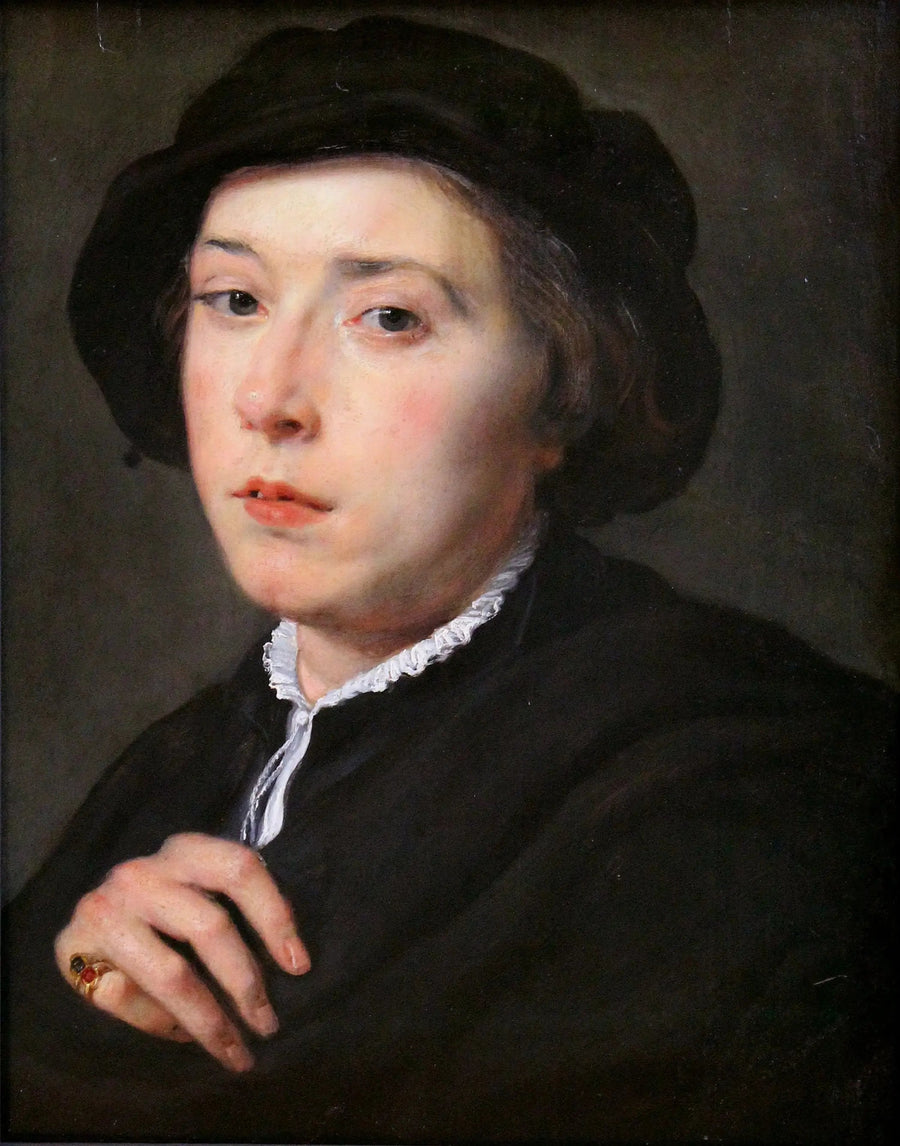 Genç adam siyah şapka ile - Peter Paul Rubens