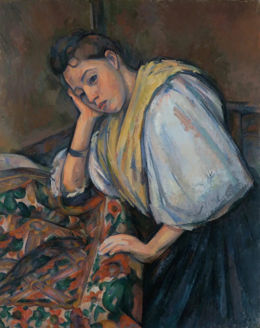Genç İtalyan Kadını Dirsek Dayamış - Paul Cézanne