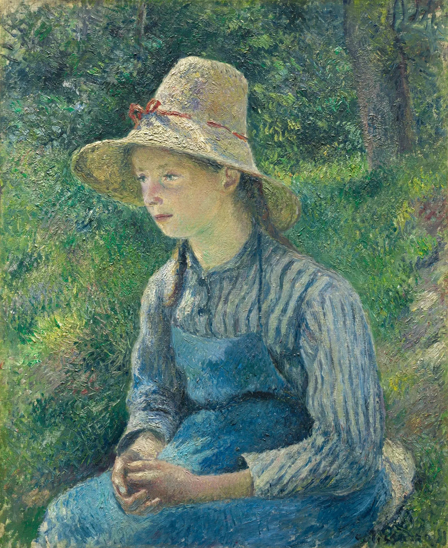 Saman Şapkalı Genç Köylü - Camille Pissarro