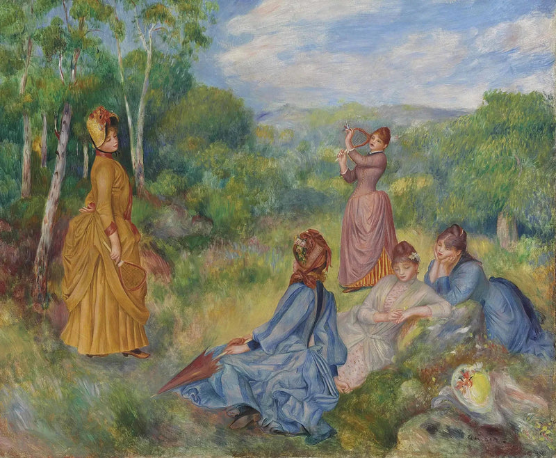 Direksiyon Başında Oynayan Genç Kızlar - Pierre-Auguste Renoir