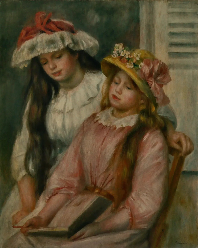 Albüm bakan genç kızlar - Pierre-Auguste Renoir