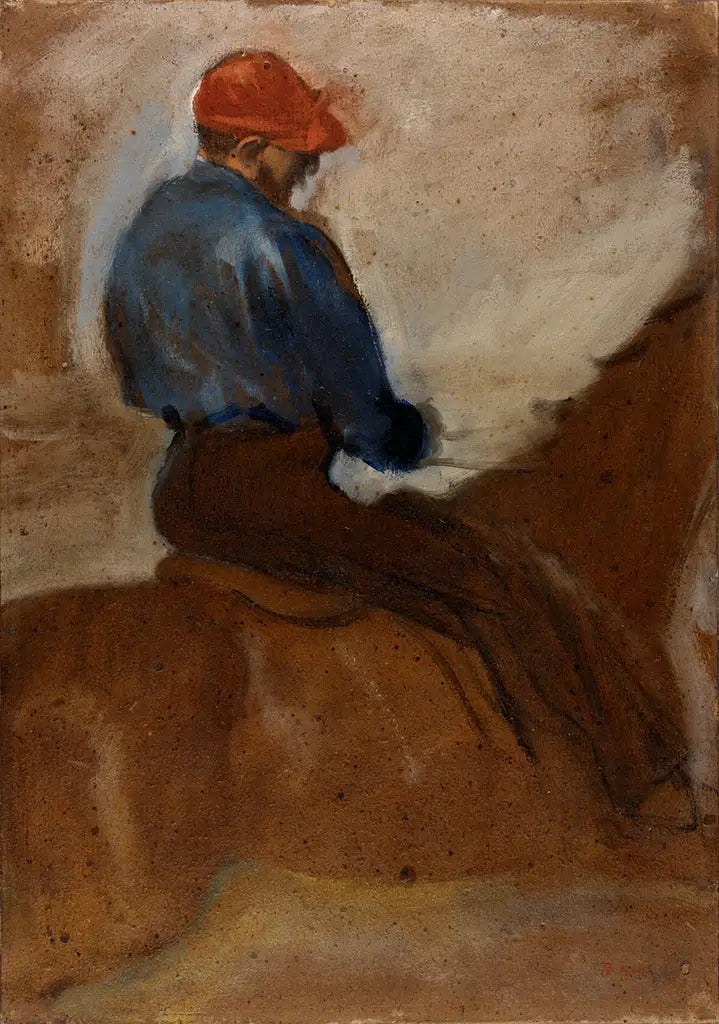 Kırmızı şapka ile Jockey - Edgar Degas