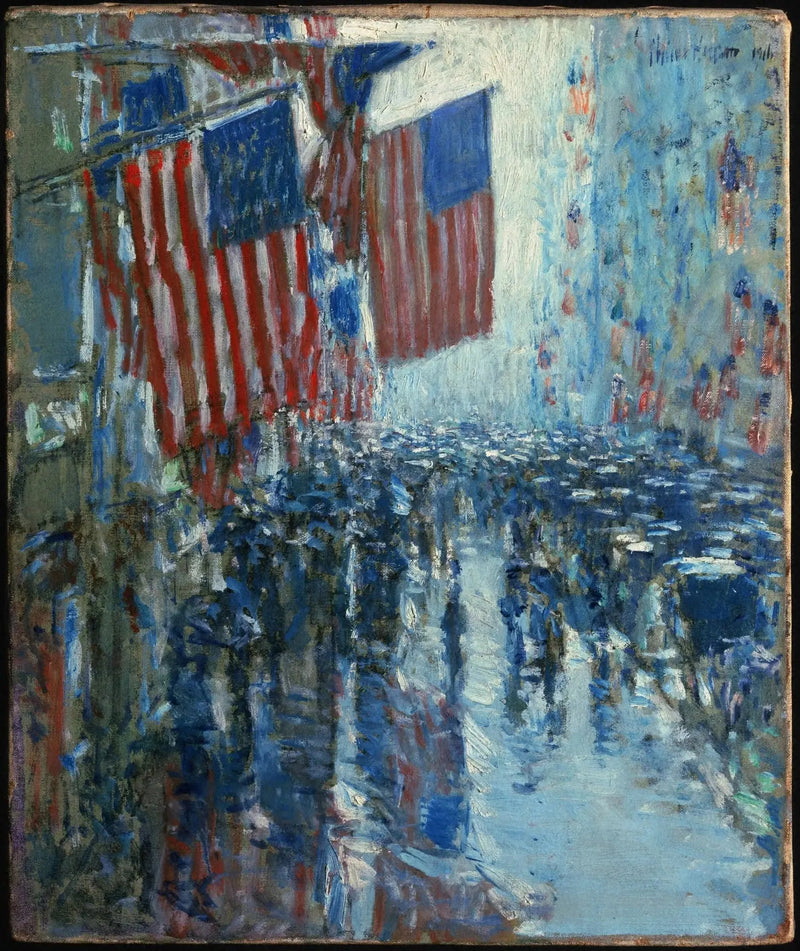 Yağmur Günü, Beşinci Cadde - Childe Hassam