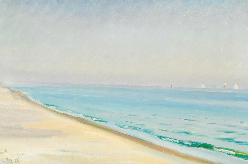 Skagen Sønderstrand'da Yaz Günü. (Michael Ancher) - Michael Peter Ancher