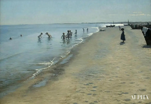 Journée d'été sur la plage sud de Skagen - Peder Severin Kroyer - Reproductions de tableaux et peintures haut de gamme