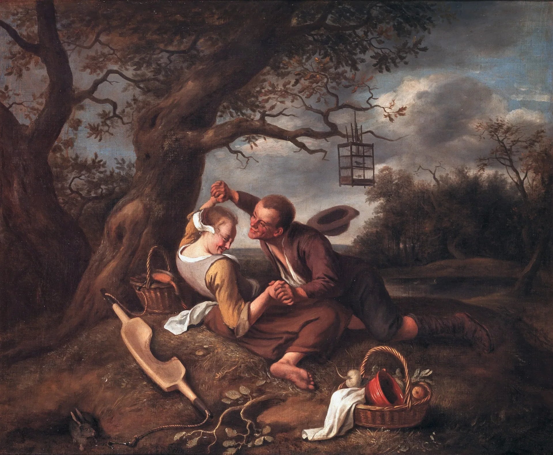 Joyeux couple - Jan Steen image 1 copie peinte à la main à l’huile