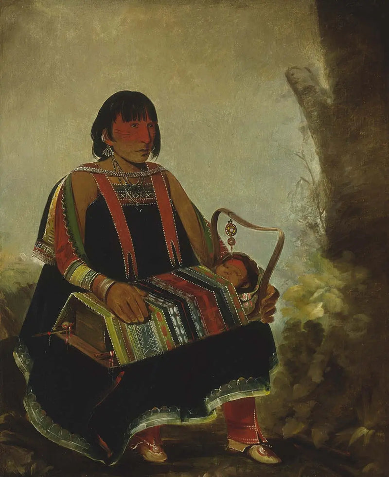 Jú-ah-kís-gaw, Çocuklu Kadın Beşiğinde - George Catlin