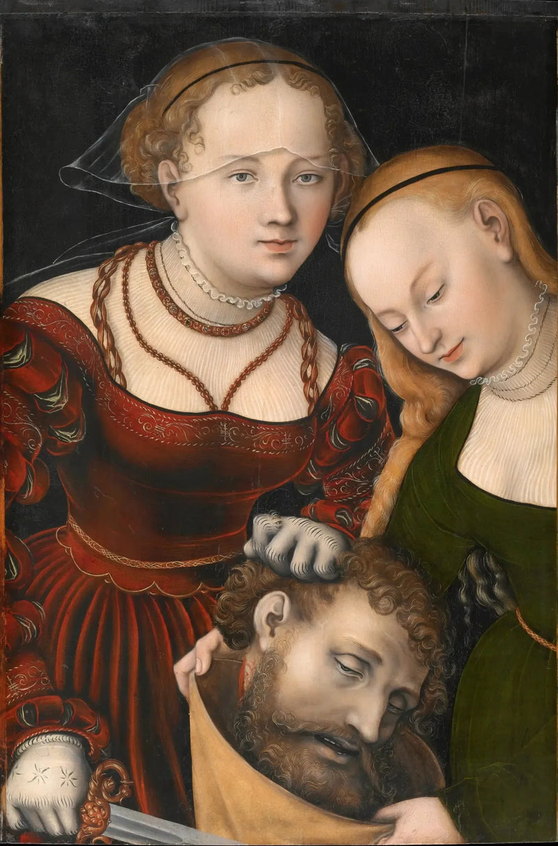Judith ve Holofernes'in başı ve bir hizmetkar - Lucas Cranach the Elder