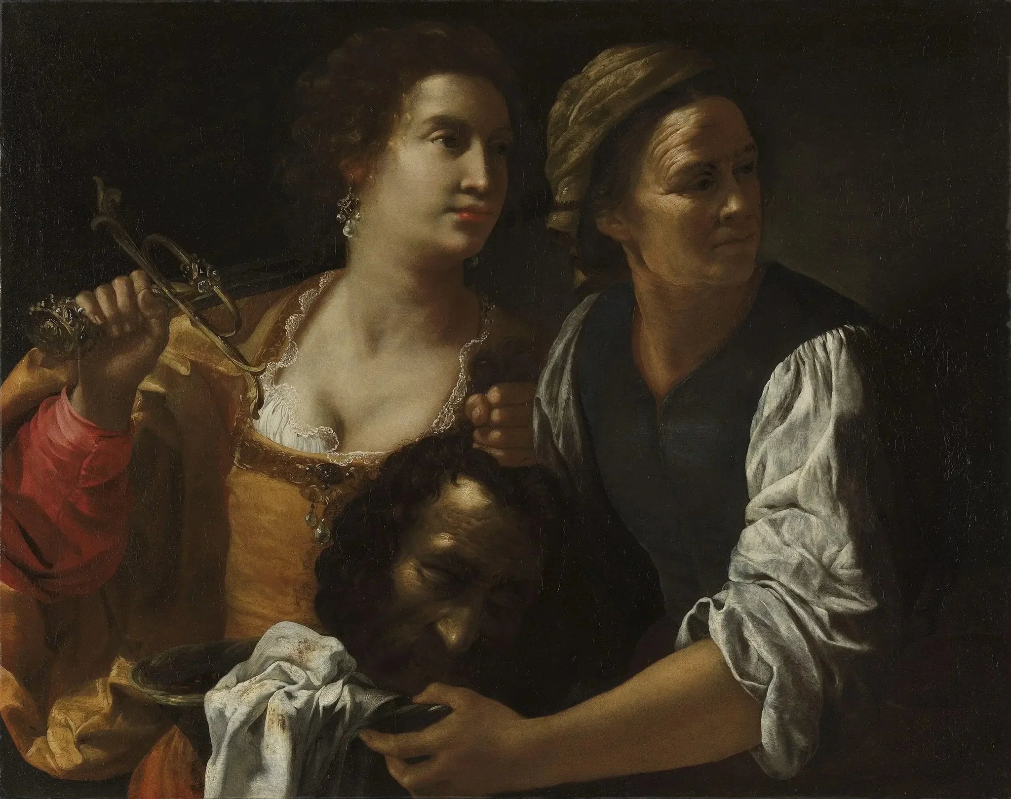 Judith et sa servante avec la tête d'Holopherne - Artemisia Gentileschi image 1 reproduction d’œuvre d’art à l’huile