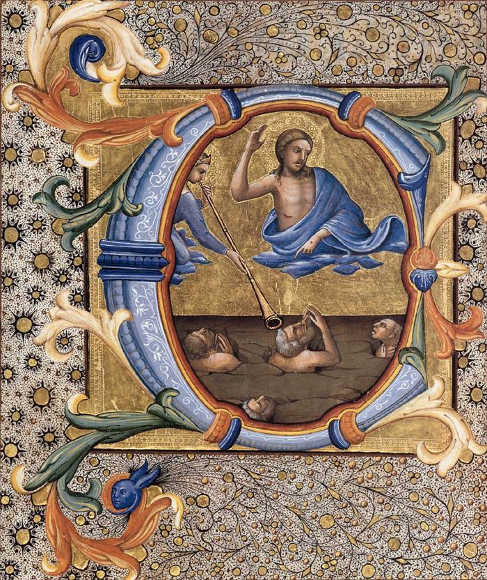 Jugement dernier - lettrine C - Lorenzo Monaco - Alpha Reproduction