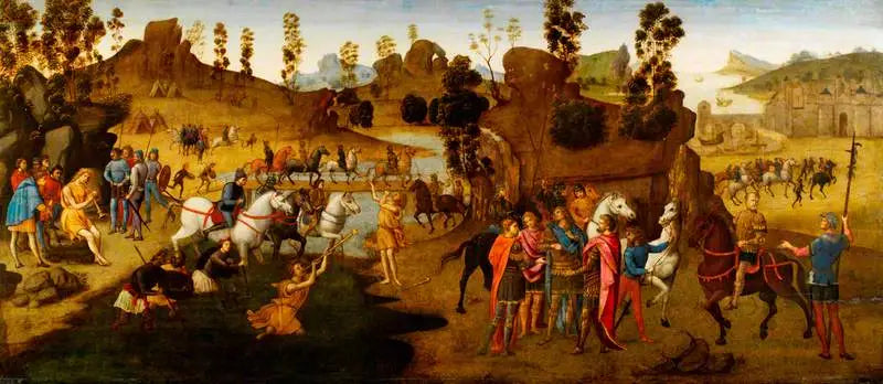 Jules César ve Rubicon'u Geçiş (Büyük İskender'in Hikayesi Sahnesi) - Domenico Ghirlandaio